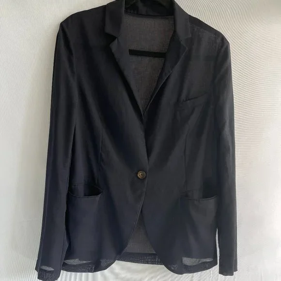 MALO Women's Jacket Black blazer 100% cashmere jacket Authentic jacket Italy - Picture 10 of 16